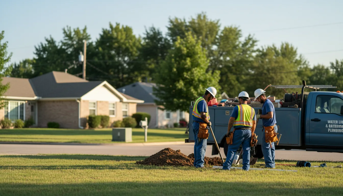 Residential water line and bathroom plumbing service in Swink, OK